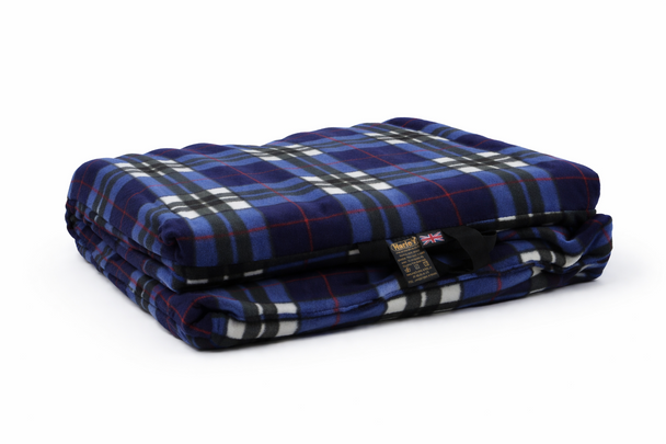 2 way Sculptured Scooter Support Cushion for Seat and Back Comfort Aid Blue Check Tartan