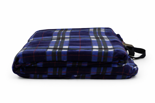 2 way Sculptured Scooter Support Cushion for Seat and Back Comfort Aid Blue Check Tartan