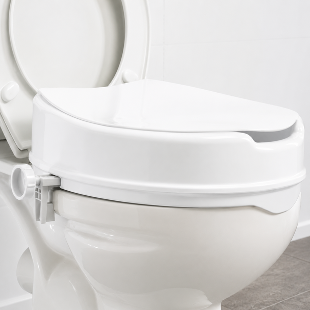 Linton Plus 4" Raised Toilet Seat with Lid – Comfortable Secure & Easy-Fit Toilet Aid