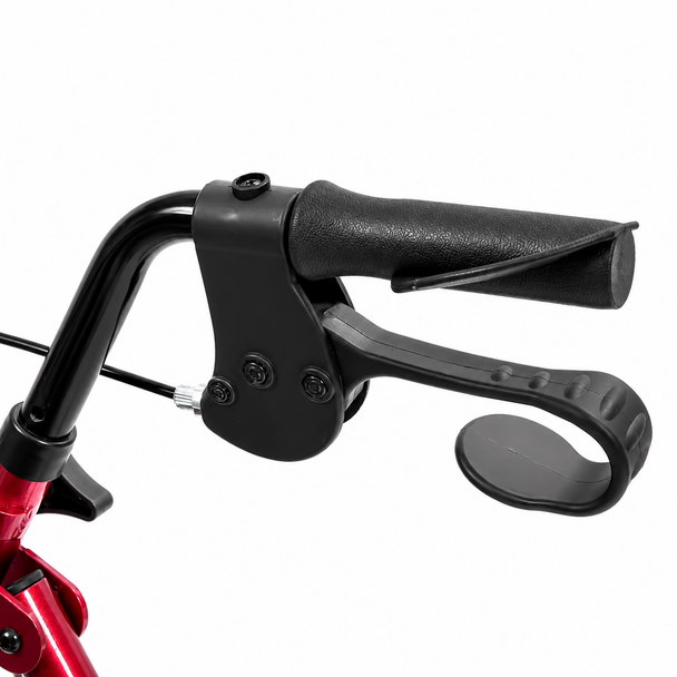 NRS Healthcare 4 Wheel Lightweight A-Series Red Rollator Walker 6.5 kg