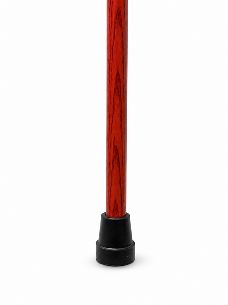 Ash Wood Walking Stick Rose Red with a Derby Handle and Collar
