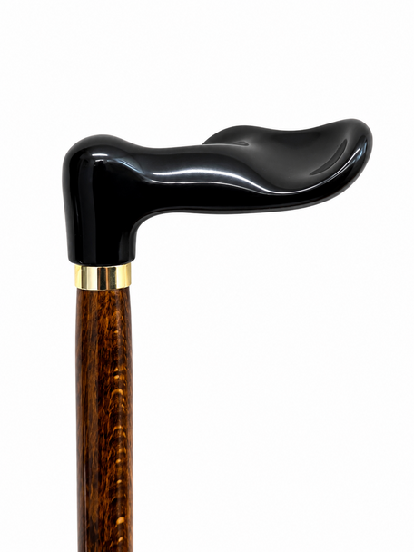 Ergonomic Handle Anatomic Left Hand Beech Wooden Shaft Walking Stick
