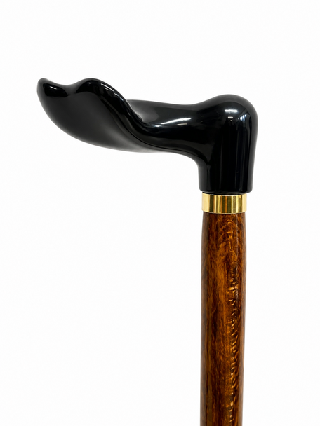 Ergonomic Handle Anatomic Left Hand Beech Wooden Shaft Walking Stick