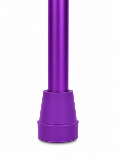 Purple Gel Handled Height Adjustable Folding Walking Stick