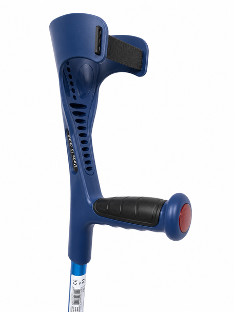 Pair of Blue Forearm Crutches Height Adjustable Lightweight with Strap
