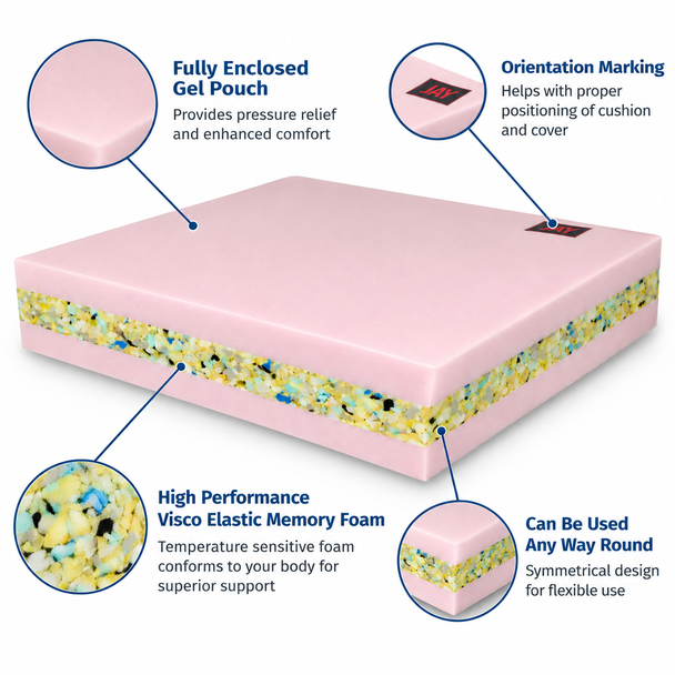 Jay Lowzone Gel Switch Foam High Risk Wheelchair Cushion 18x18x3