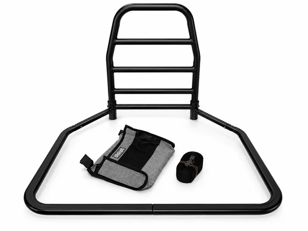Solo Bed Transfer Aid Assist Bed Rail Black with Storage Bag and Strap for Safe Transfers