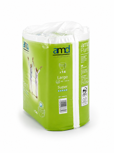 AMD Disposable Pull Up Pants Adult Diapers Large Super Nappies Per 14