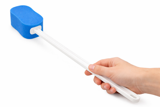 Norco Contoured Long Handled Bath Sponge Blue