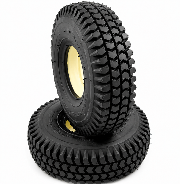Pair of 3.00-4 (260x85) (300x4) Black Solid Block Innova Mobility Scooter Tyres
