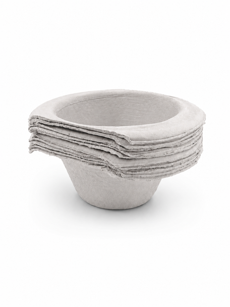 10 Disposable Cardboard Pulp Dish Bowls Hospital Style With Graduation Marks 1L