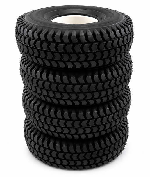 Set of four 3.00-4 (260x85) (300x4) Black Solid Block Innova Mobility Scooter Tyres