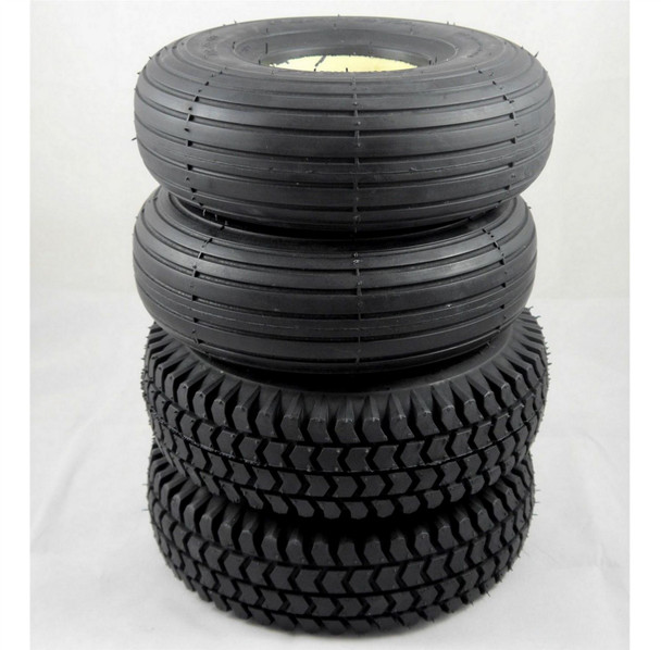 3.00-4 300x4 260x85 4 Black Solid Mobility Tyres Set 2 Rib Tread 2 Block Tread Puncture Proof