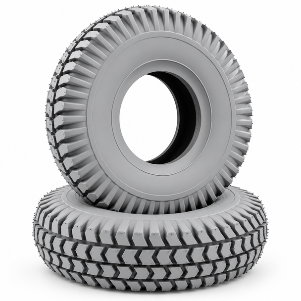 Set of 4 Tyres 260x85 3.00-4 Grey Mobility Scooter Tyre 300x4 (2 Block 2 Rib)