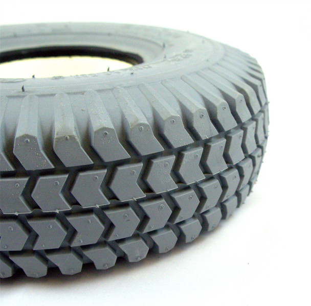 3.00-4 300x4 260x85 Solid Block Tread Grey Infilled Mobility Scooter Tyre Puncture Proof