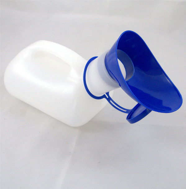 Unisex Male and Female 1000ml Capacity Urine Urinal Bottle with Measurements Handle Lid and Detachable Spout for Women Ideal for Home Use and Travel and Camping 