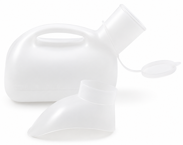 Unisex Urinal 1000ml Capacity Urine Bottle With Detachable Spout for Male and Female Use