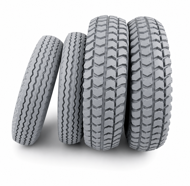 Set of 4 Grey Tyres for Sapphire 2 (2 x 3.00-4)( 2 x 2.80/2.50-4) Cheng Shin