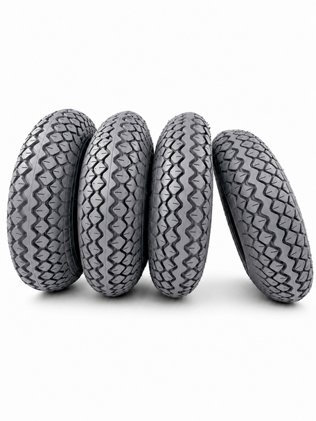 1 set of 4 330x100 400x5 Grey Block Mobility Scooter Tyres 4.00-5