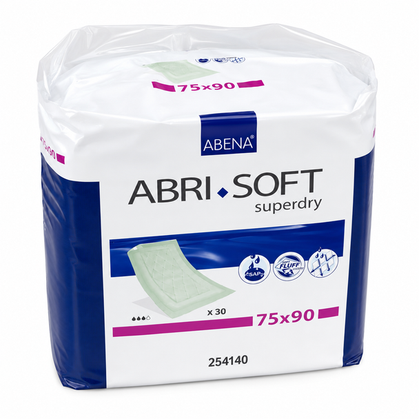 Abena Abri-Soft Disposable Bed Pads with Adhesive Tape 90x75cm Per 30