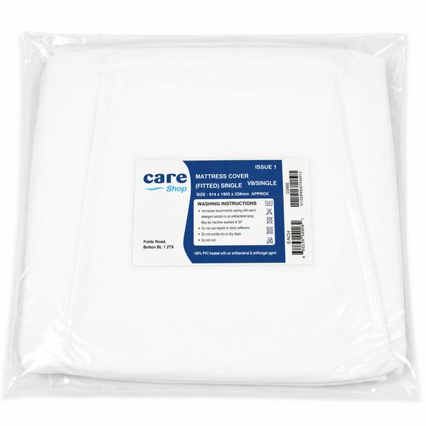 Single Heavy Duty PVC Plastic Waterproof Fitted Mattress Bed Protector
