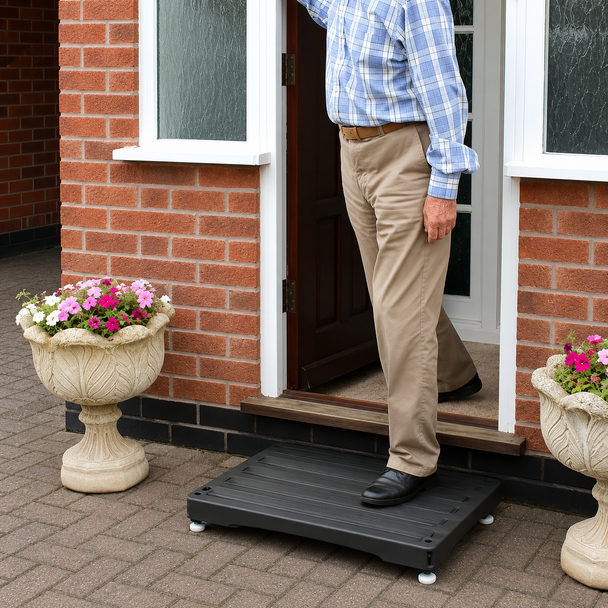 Bigfoot Outdoor Half Step with Adjustable Height and Slip Resistant Grip (up to 34st) Without Handles