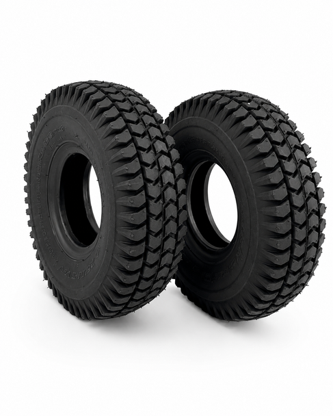 Set of 4 Black Pneumatic Tyres for Sapphire 2 (2 x 260x85) (2 x 2.80/2.50-4)