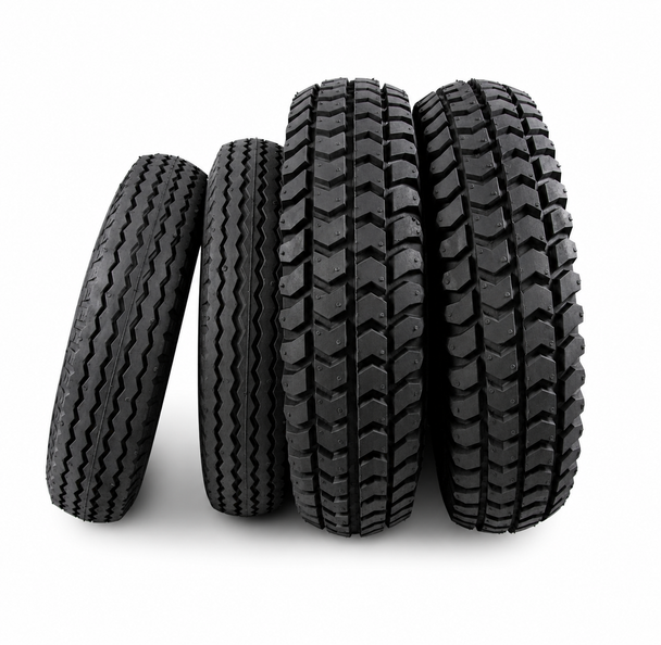 Set of 4 Black Pneumatic Tyres for Sapphire 2 (2 x 260x85) (2 x 2.80/2.50-4)