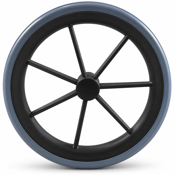315mm Grey low profile Rear Wheel for NHS Style Wheelchair 12 1/2"
