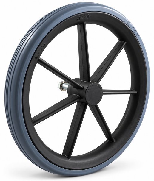 315mm Grey low profile Rear Wheel for NHS Style Wheelchair 12 1/2"