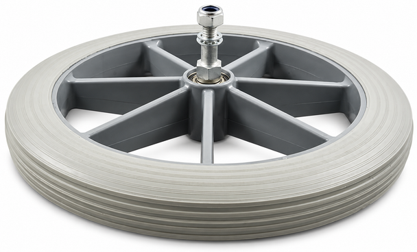 315mm Rear Grey Wheel & Grey Tyre for NHS Style Wheelchair 12 1/2"