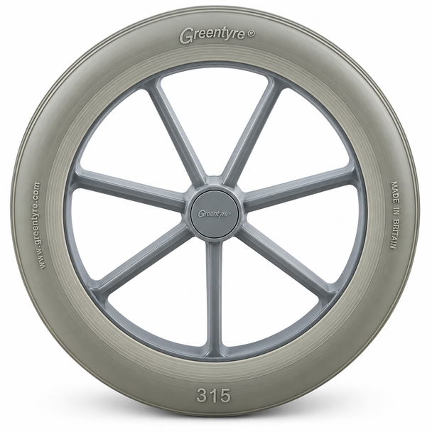 315mm Rear Grey Wheel & Grey Tyre for NHS Style Wheelchair 12 1/2"