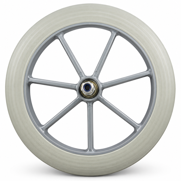 315mm Rear Grey Wheel & Grey Tyre for NHS Style Wheelchair 12 1/2"