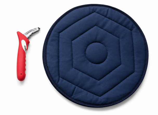 Large Soft Blue Swivel Cushion With Red Handybar Mobility Disability Turning Aid
