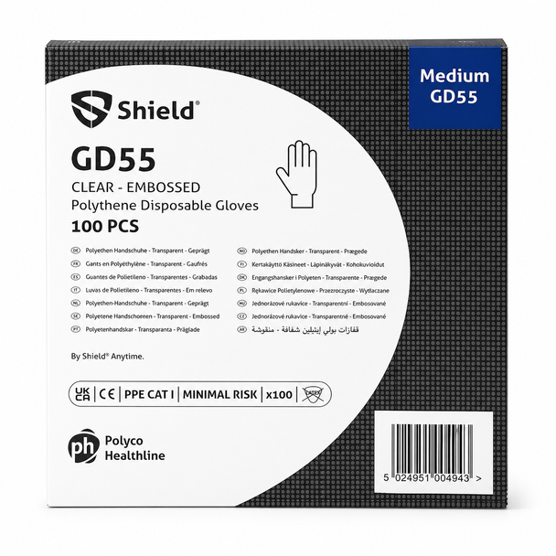Disposable Polythene Gloves per 500 Medium Clear