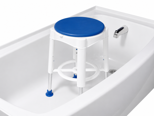 Round Height Adjustable Swivel Rotating Shower Bath Stool Seat Padded top