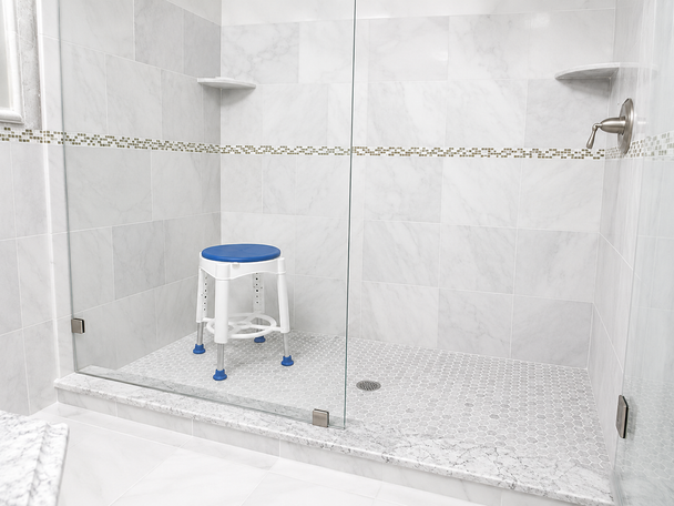 Round Height Adjustable Swivel Rotating Shower Bath Stool Seat Padded top