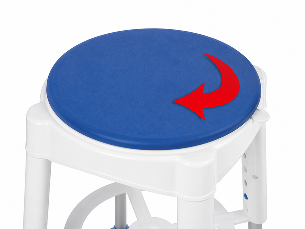 Round Height Adjustable Swivel Rotating Shower Bath Stool Seat Padded top