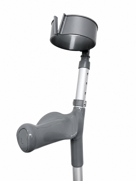 Pair of Adult Elbow Double Adjustment Crutches with Comfy Ergo Grip Handles