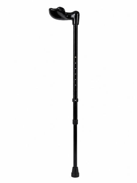 Height Adjustable Ergo Grip Fischer Walking Stick Black Medium (Left Hand)