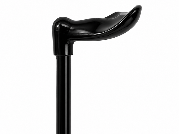 Height Adjustable Ergo Grip Fischer Walking Stick Black Medium (Left Hand)