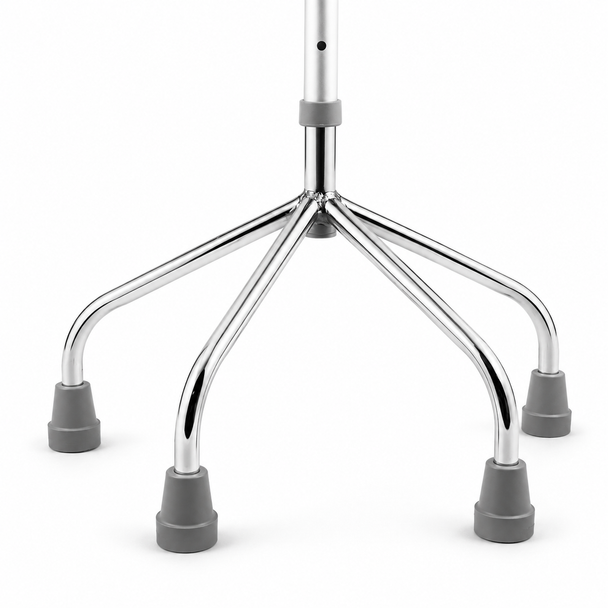 Height Adjustable Tetrapod (Large Base) Quad Cane Walking Stick for added Stability