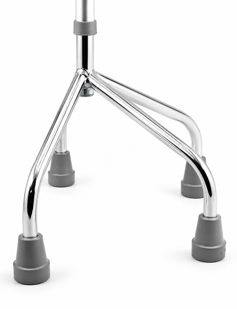 Height Adjustable Tetrapod (Large Base) Quad Cane Walking Stick for added Stability