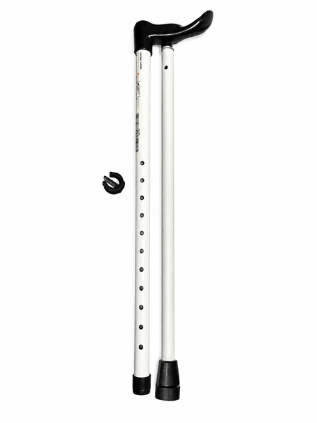 Visually Impaired/Blind Ergo Grip White Walking Stick Medium (Left Hand)