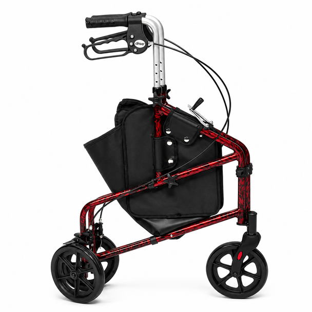 Lightweight Folding Aluminium Tri-Walker Red Flame Effect with Vinyl Bag