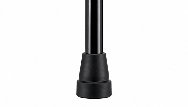 Swan Neck Height Adjustable Black Soft Grip Walking Stick
