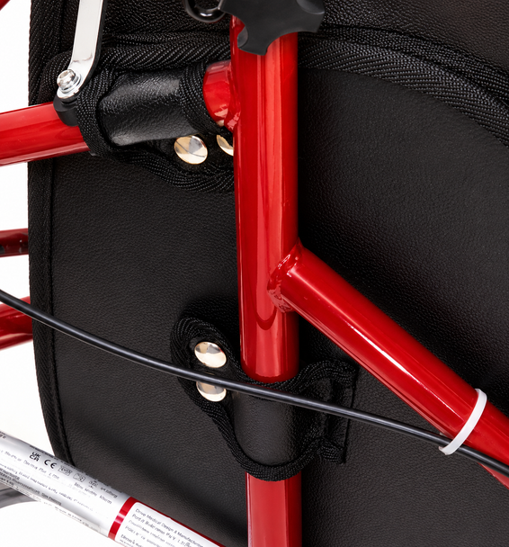 Lightweight Red Folding Aluminium Tri-Walker with Vinyl Bag