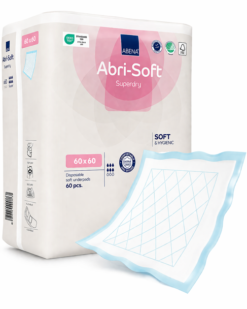 Abena Superdry Disposable Bed Pads Protection Sheets 60 x 60cm per 240