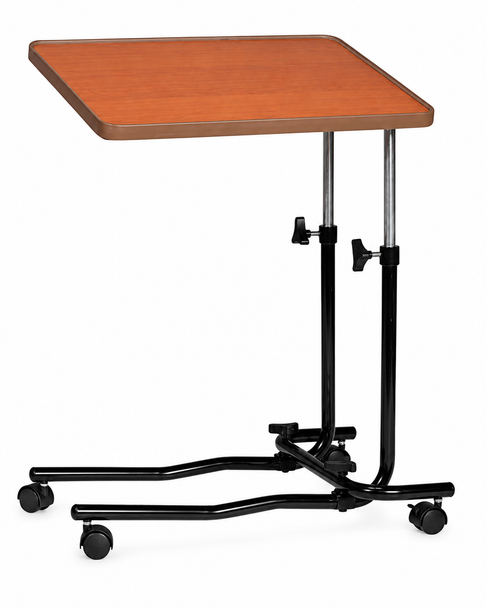 Over Bed Table - 4 Castors Angle, Height Adjustable And Easy Clean Top