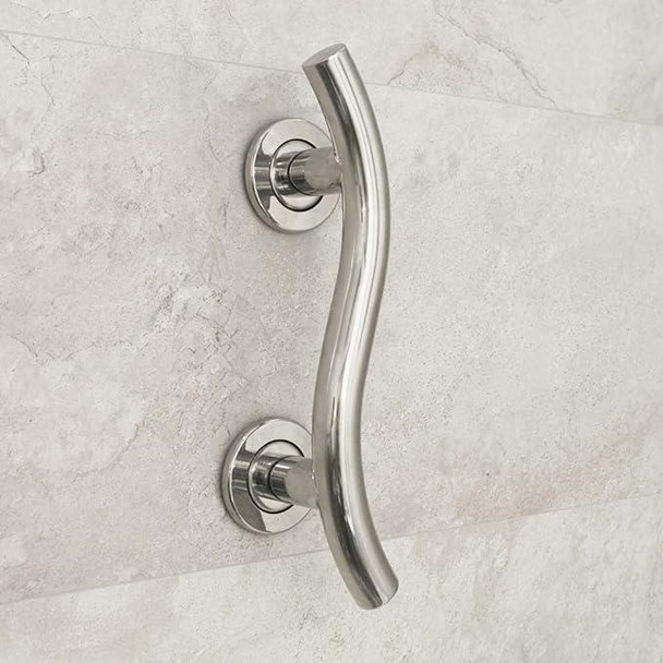 SPA Stainless Steel Curved Grab Rail 350mm (14")